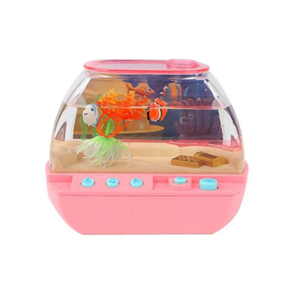 Creative Artificial Aquarium Toy Cartoon Lovely Mini Simulation Fish Tank with Music Electric Music Interactive Aquarium Toys